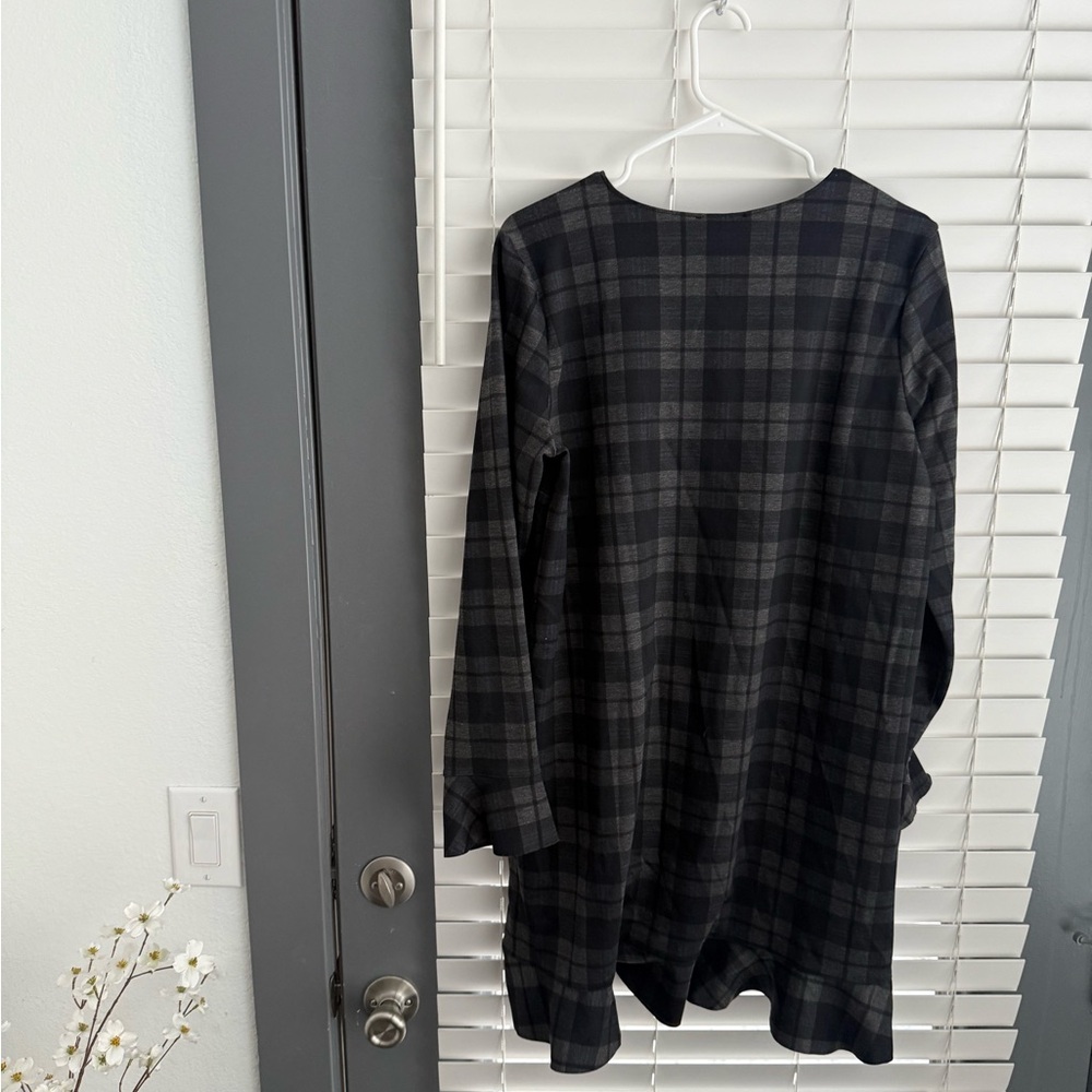 Zara Navy and Gray Plaid Dress - Picture 5 of 5